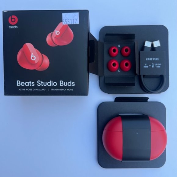Beats By Dre Red Beats Studio Buds True Noise Cancelling Bluetooth Ear Buds - Picture 2 of 4